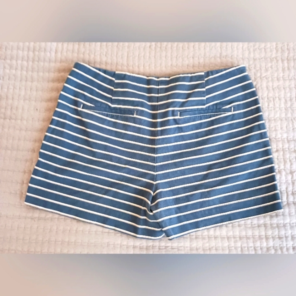 Blue Striped Women's Shorts Loft Sz 8 - Picture 2 of 4